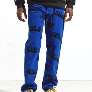 ALIFE X Lee W 36 X32 Blue Bittersweet Corduroy Logo Taper Jeans Pants Rare Cords
